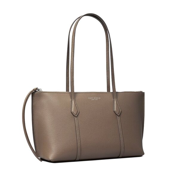 Tory Burch Small Perry Leather Zip Tote – Wild Mushroom - Picture 2 of 8